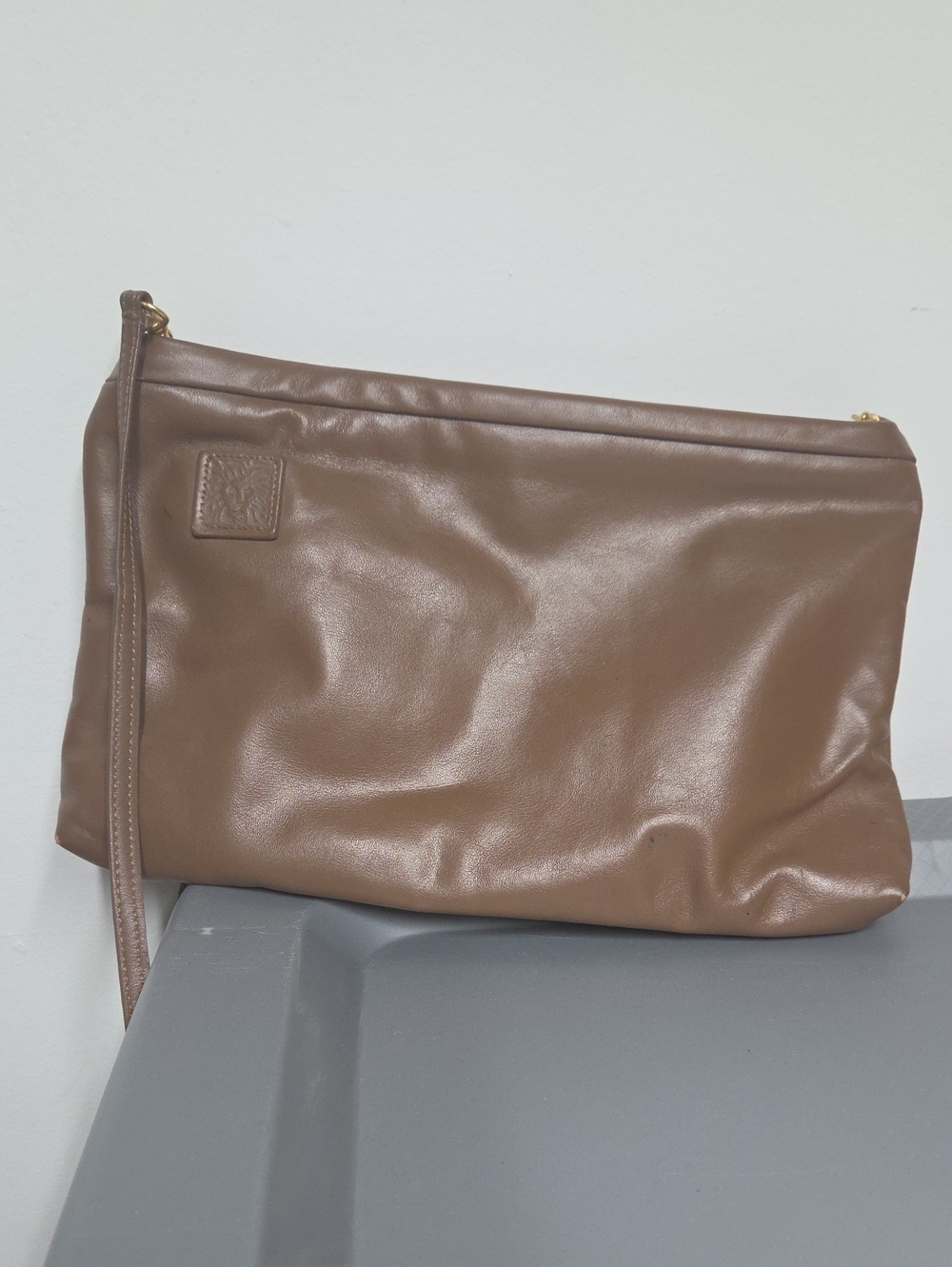 Anne Klein Brown Leather Clutch